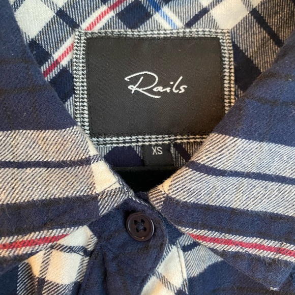 Rails Ombré flannel plaid button shirt dip dye blue pink XS - Picture 5 of 5